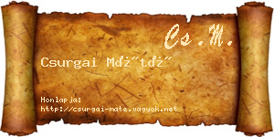 Csurgai Máté névjegykártya